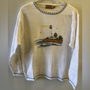 Vintage lighthouse knit sweater